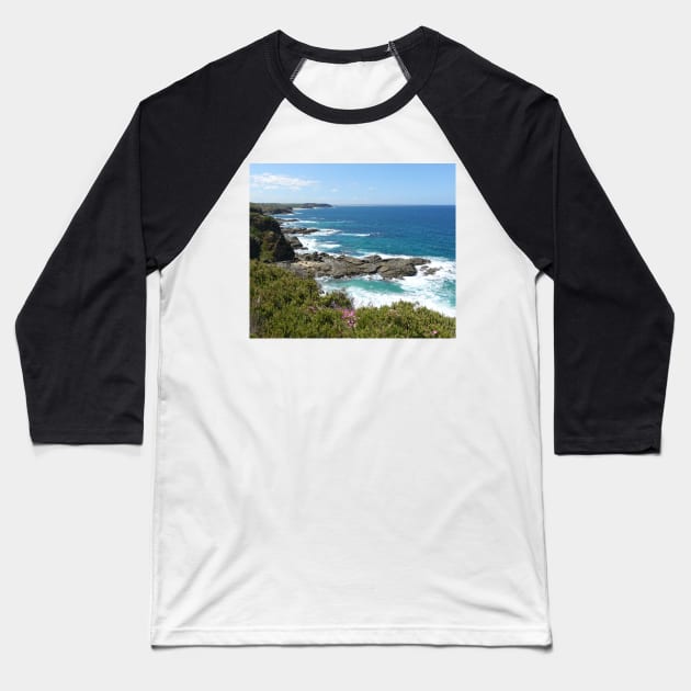 Ocean View Waves Photo Baseball T-Shirt by Artstastic